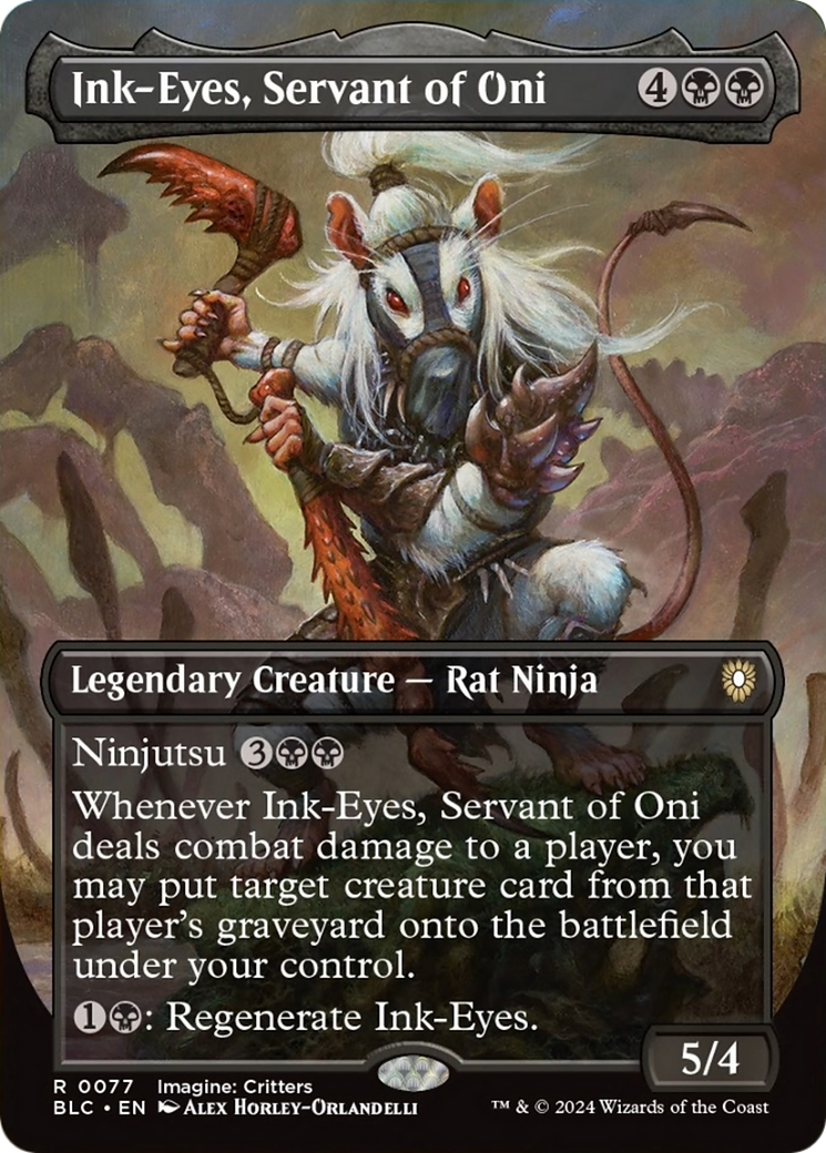 Ink-Eyes, Servant of Oni (Borderless) [Bloomburrow Commander] | Good Games Cannington