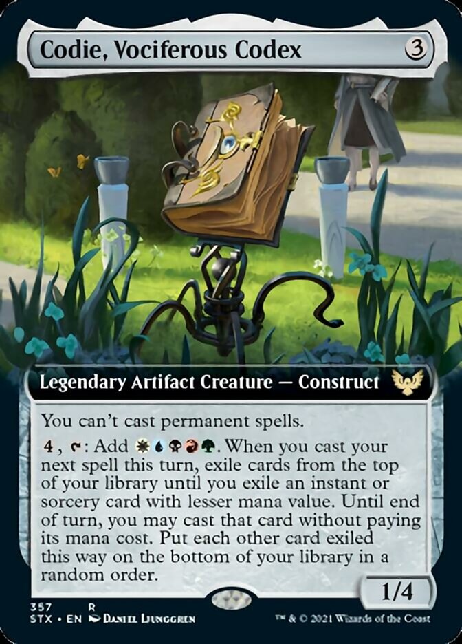 Codie, Vociferous Codex (Extended Art) [Strixhaven: School of Mages] | Good Games Cannington