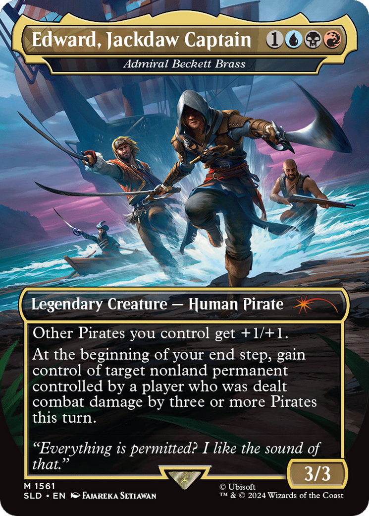 Edward, Jackdaw Captain - Admiral Beckett Brass (Rainbow Foil) [Secret Lair Drop Series] | Good Games Cannington