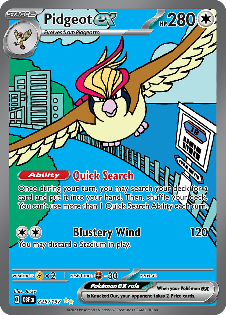 Pidgeot ex (225/197) [Scarlet & Violet: Obsidian Flames] | Good Games Cannington