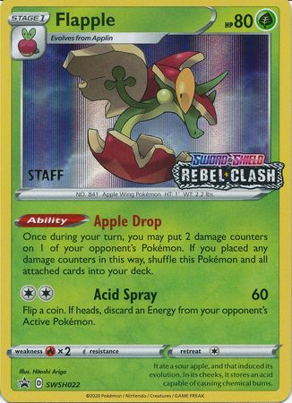 Flapple (SWSH022) (Staff Prerelease Promo) [Sword & Shield: Black Star Promos] | Good Games Cannington