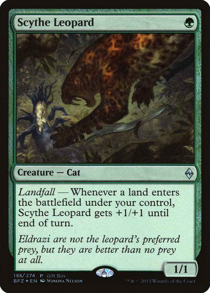 Scythe Leopard (Gift Box) [Battle for Zendikar Promos] | Good Games Cannington