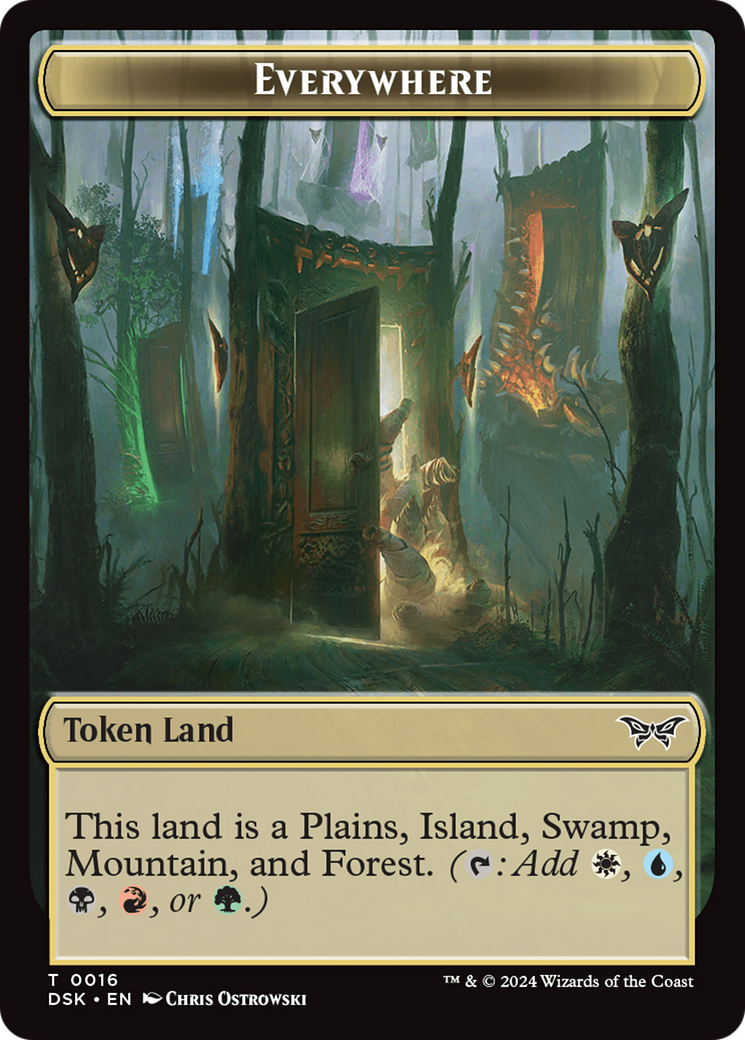 Everywhere // Manifest Double-Sided Token [Duskmourn: House of Horror Tokens] | Good Games Cannington