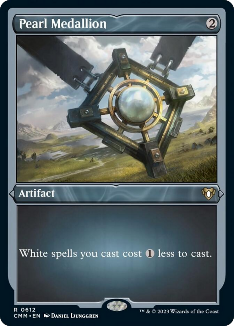 Pearl Medallion (Foil Etched) [Commander Masters] | Good Games Cannington