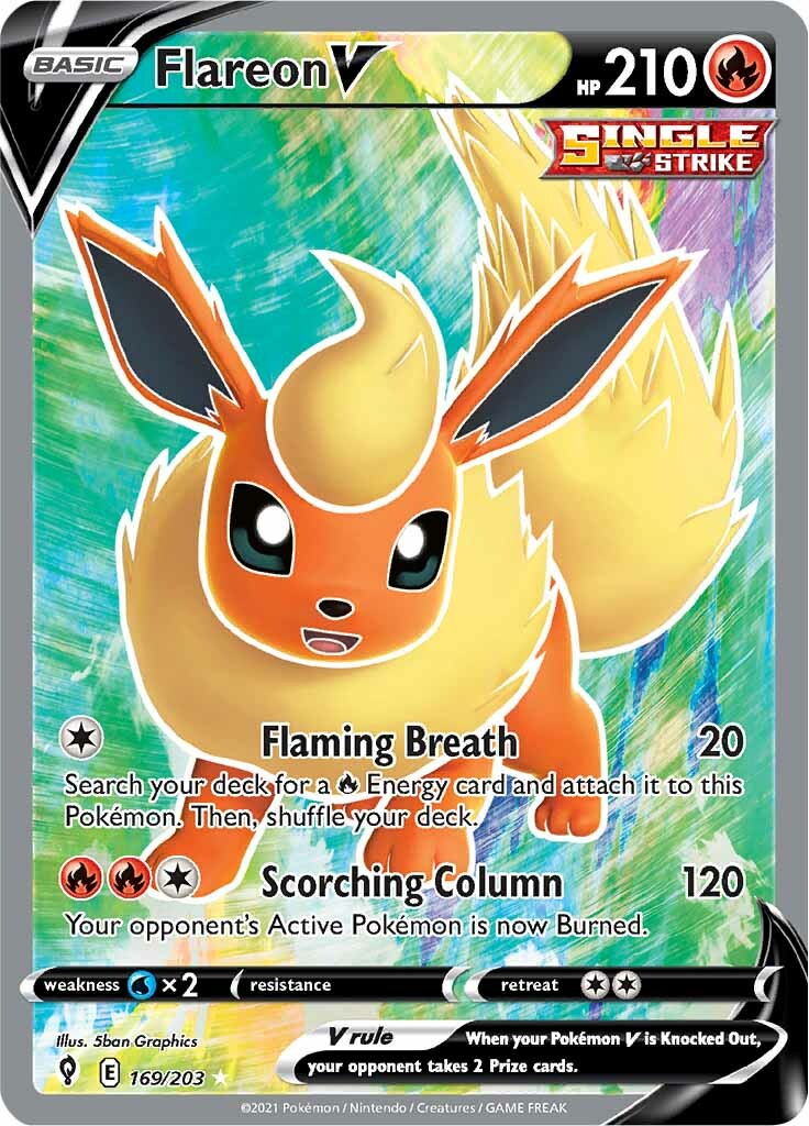 Flareon V (169/203) [Sword & Shield: Evolving Skies] | Good Games Cannington