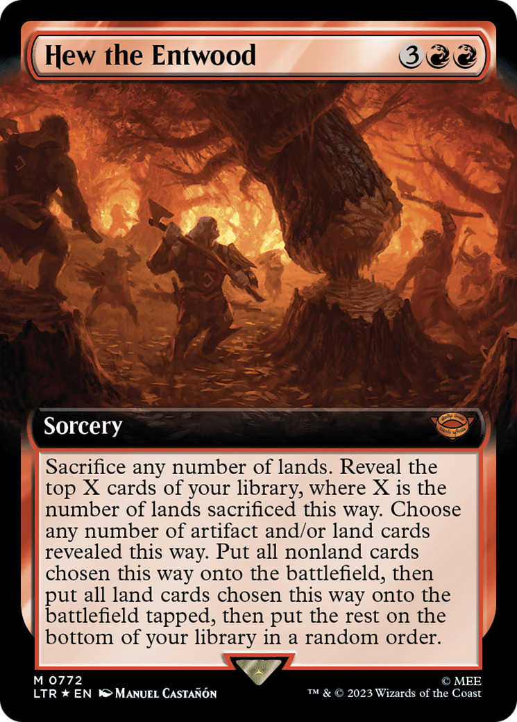Hew the Entwood (Extended Art) (Surge Foil) [The Lord of the Rings: Tales of Middle-Earth] | Good Games Cannington
