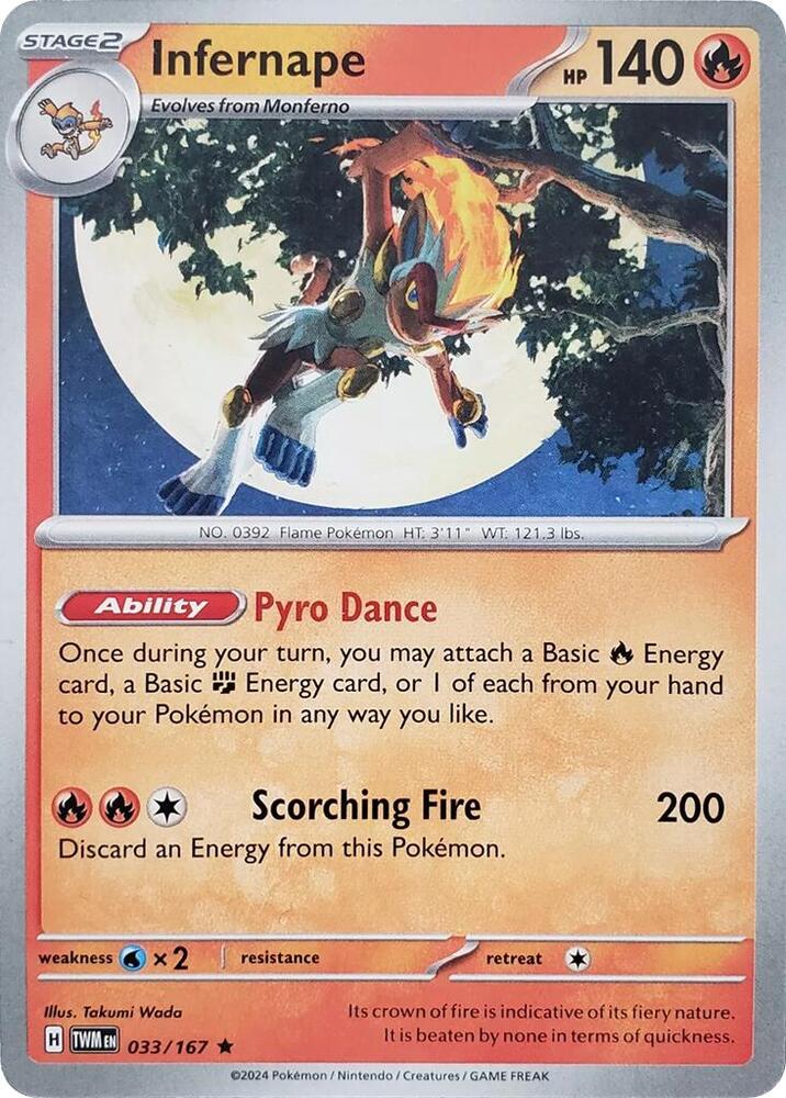 Infernape (033/167) (Theme Deck Exclusive) [Scarlet & Violet: Twilight Masquerade] | Good Games Cannington