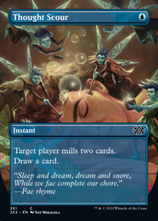 Thought Scour (Borderless Alternate Art) [Double Masters 2022] | Good Games Cannington