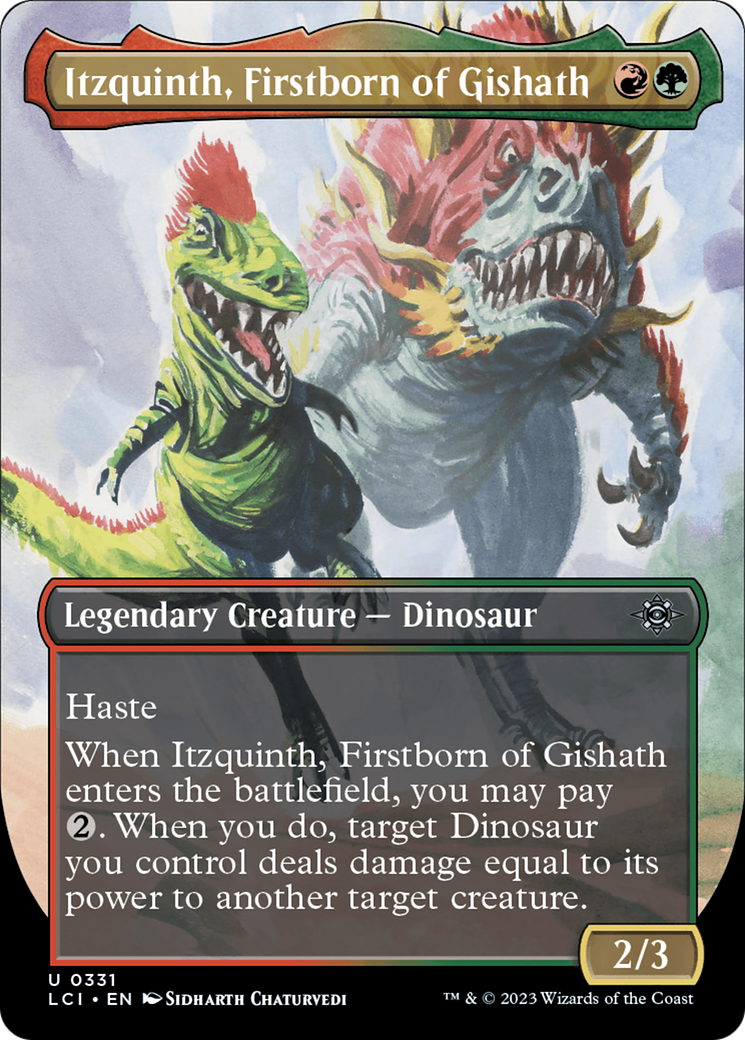 Itzquinth, Firstborn of Gishath (Borderless) [The Lost Caverns of Ixalan] | Good Games Cannington