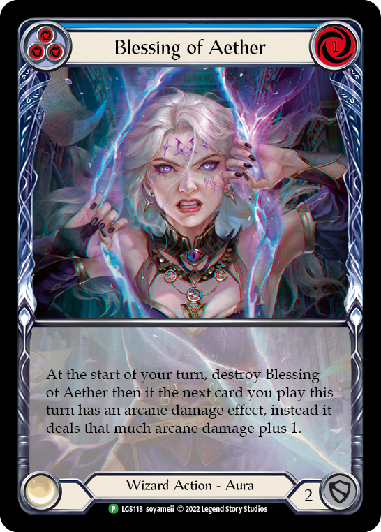 Blessing of Aether (Blue) [LGS118] (Promo)  Rainbow Foil | Good Games Cannington