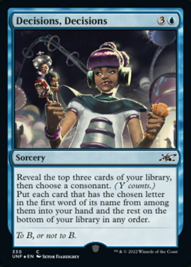 Decisions, Decisions (Galaxy Foil) [Unfinity] | Good Games Cannington