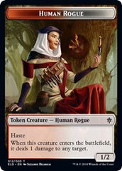 Human Rogue // Food (15) Double-Sided Token [Throne of Eldraine Tokens] | Good Games Cannington