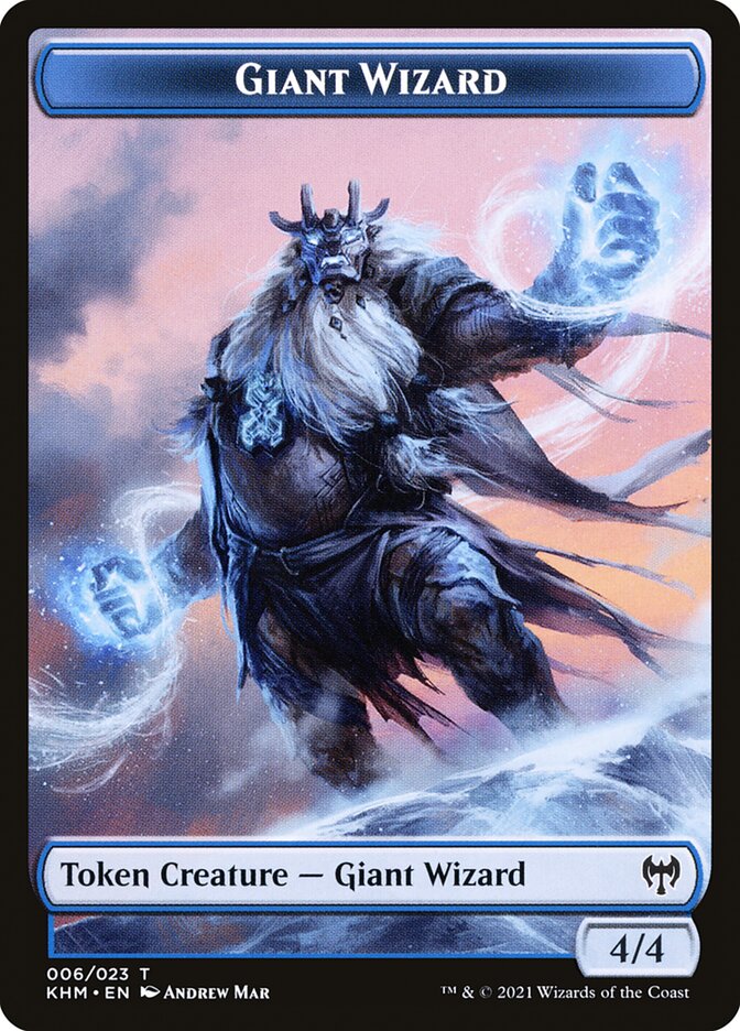 Elf Warrior // Giant Wizard Double-Sided Token [Kaldheim Tokens] | Good Games Cannington