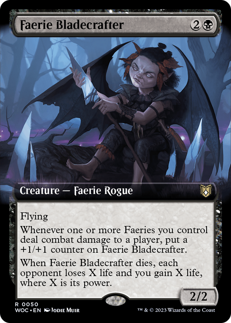 Faerie Bladecrafter (Extended Art) [Wilds of Eldraine Commander] | Good Games Cannington