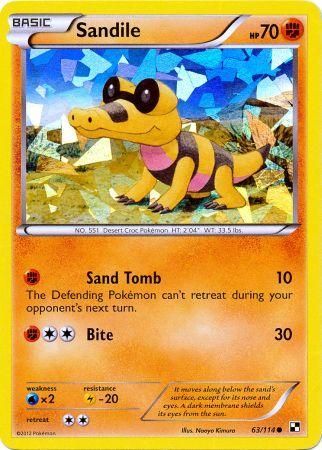 Sandile (63/114) (Cracked Ice Holo) [Black & White: Base Set] | Good Games Cannington