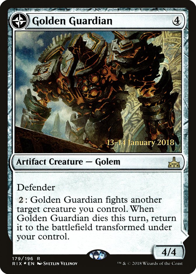 Golden Guardian // Gold-Forge Garrison [Rivals of Ixalan Prerelease Promos] | Good Games Cannington