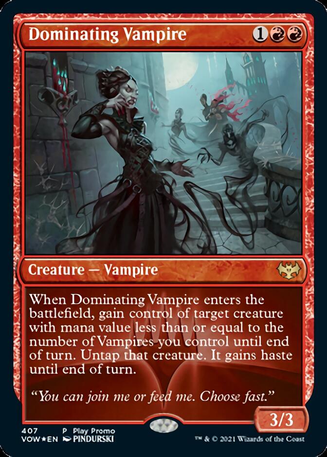 Dominating Vampire (Play Promo) [Innistrad: Crimson Vow Promos] | Good Games Cannington