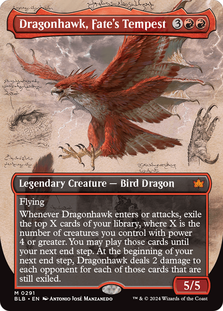 Dragonhawk, Fate's Tempest (Borderless) [Bloomburrow] | Good Games Cannington