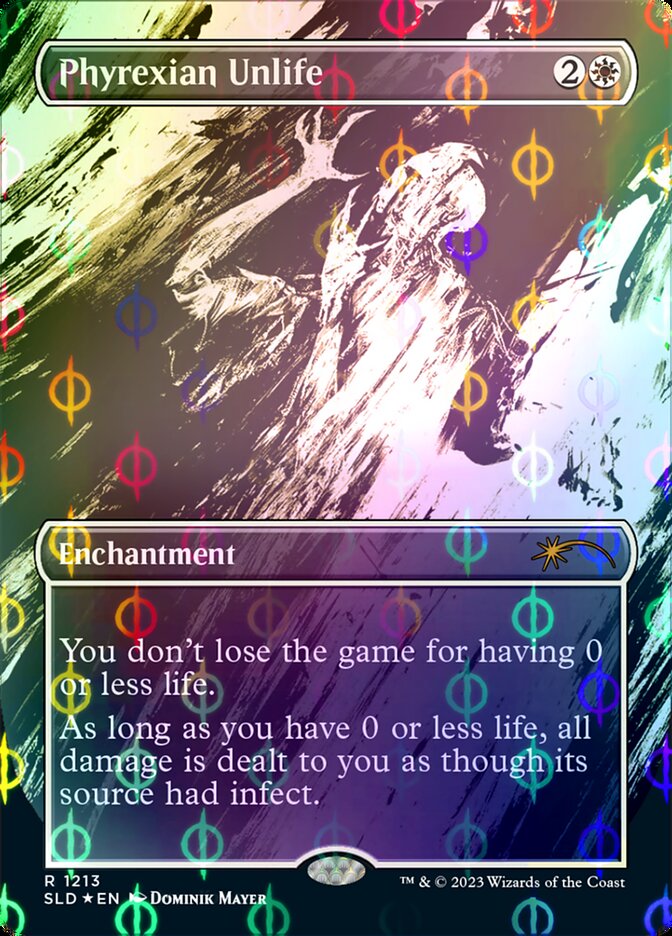 Phyrexian Unlife (Borderless Ichor Step-and-Compleat Foil) [Secret Lair Drop Series] | Good Games Cannington