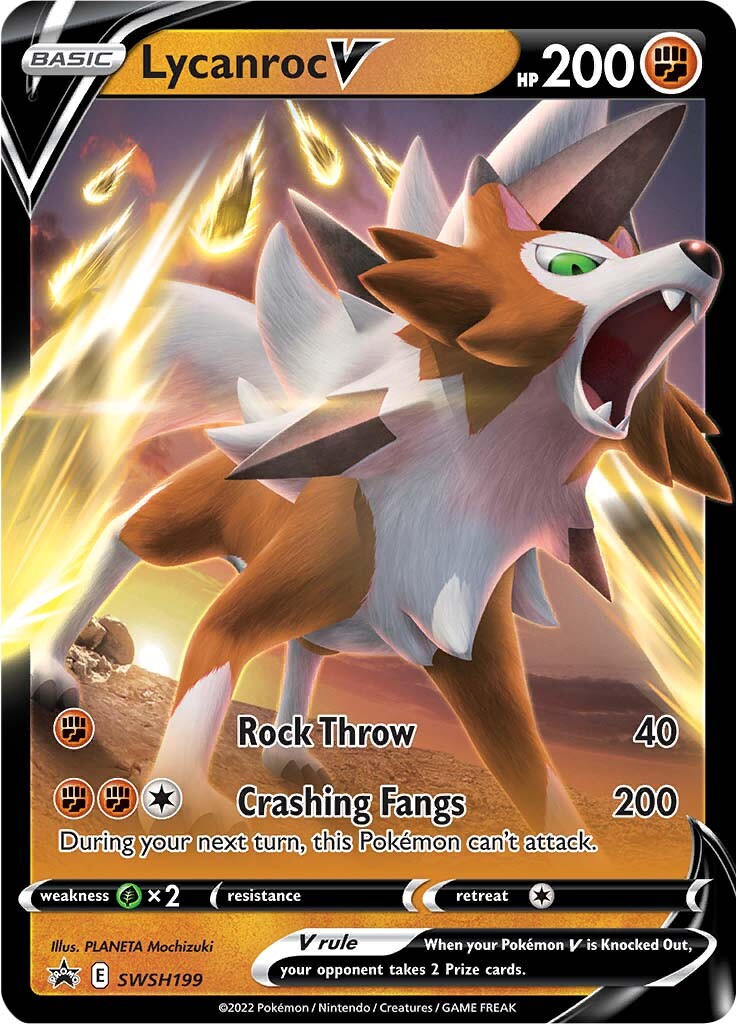 Lycanroc V (SWSH199) [Sword & Shield: Black Star Promos] | Good Games Cannington