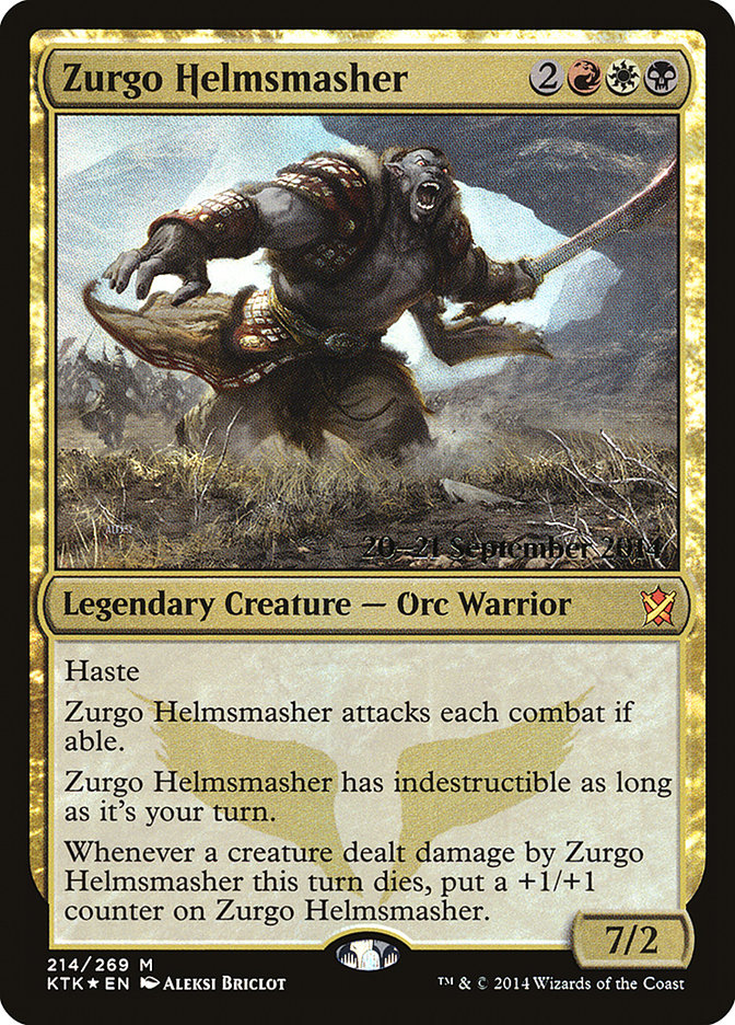 Zurgo Helmsmasher [Khans of Tarkir Prerelease Promos] | Good Games Cannington