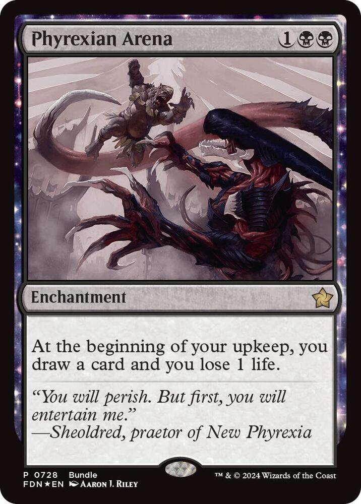 Phyrexian Arena FDN Bundle 728 (Unique and Miscellaneous Promos)  - Foil | Good Games Cannington