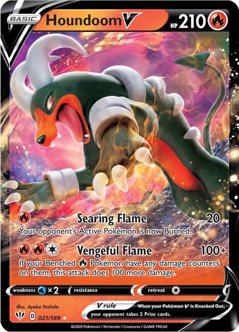 Houndoom V (SWSH03: Darkness Ablaze)  - Holofoil | Good Games Cannington