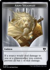 Ajani Steadfast Emblem // Wizard Double-Sided Token [Commander Masters Tokens] | Good Games Cannington