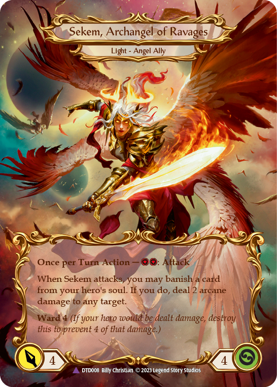 Figment of Ravages // Sekem, Archangel of Ravages (Marvel) [DTD008] (Dusk Till Dawn)  Cold Foil | Good Games Cannington