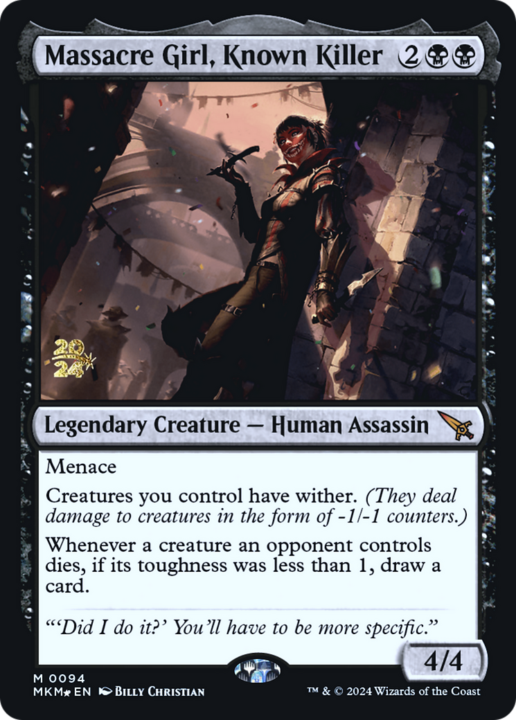 Massacre Girl, Known Killer [Murders at Karlov Manor Prerelease Promos] | Good Games Cannington