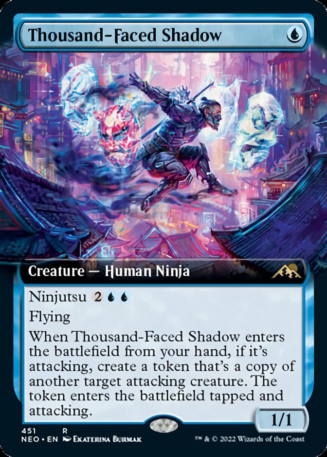 Thousand-Faced Shadow (Extended Art) [Kamigawa: Neon Dynasty] | Good Games Cannington