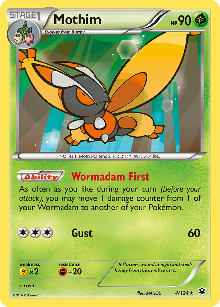 Mothim (4/124) [XY: Fates Collide] | Good Games Cannington