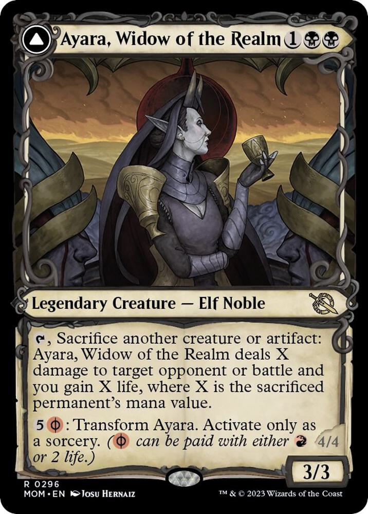 Ayara, Widow of the Realm // Ayara, Furnace Queen 296/291 (March of the Machine)  - Showcase | Good Games Cannington