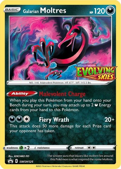 Galarian Moltres (SWSH125) (Prerelease Promo) [Sword & Shield: Black Star Promos] | Good Games Cannington