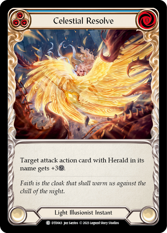 Celestial Resolve (Blue) [DTD043] (Dusk Till Dawn)  Rainbow Foil | Good Games Cannington