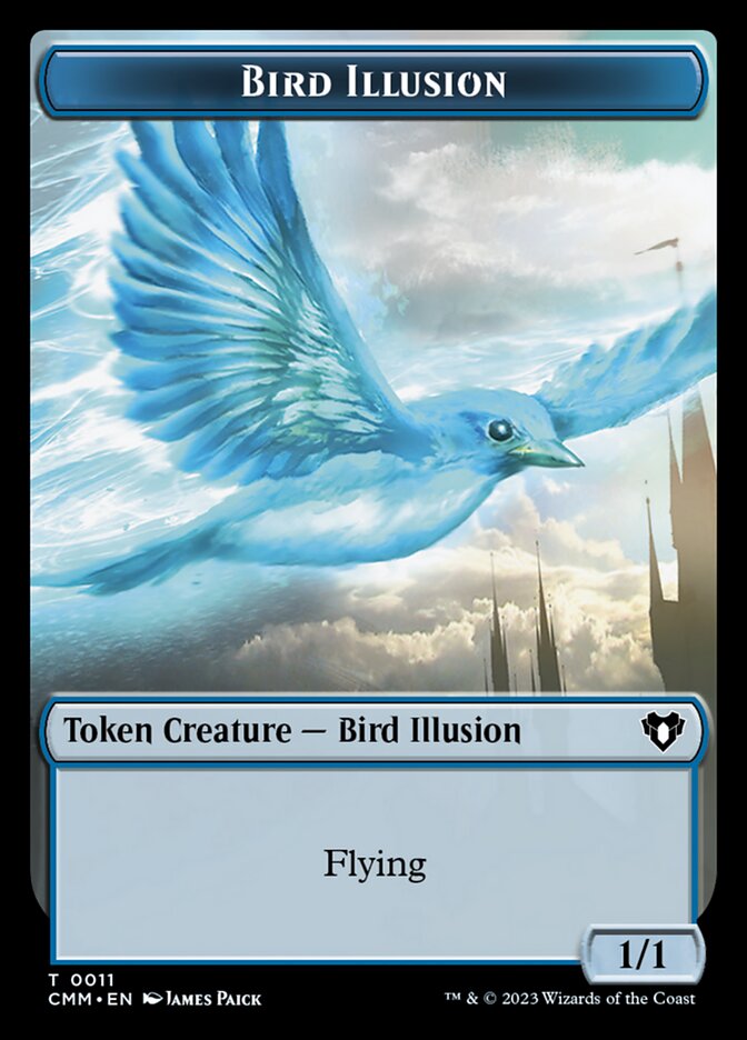 Treasure // Bird Illusion Double-Sided Token [Commander Masters Tokens] | Good Games Cannington