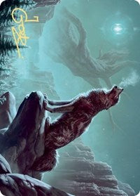 Sarulf's Packmate Art Card (Gold-Stamped Signature) [Kaldheim Art Series] | Good Games Cannington
