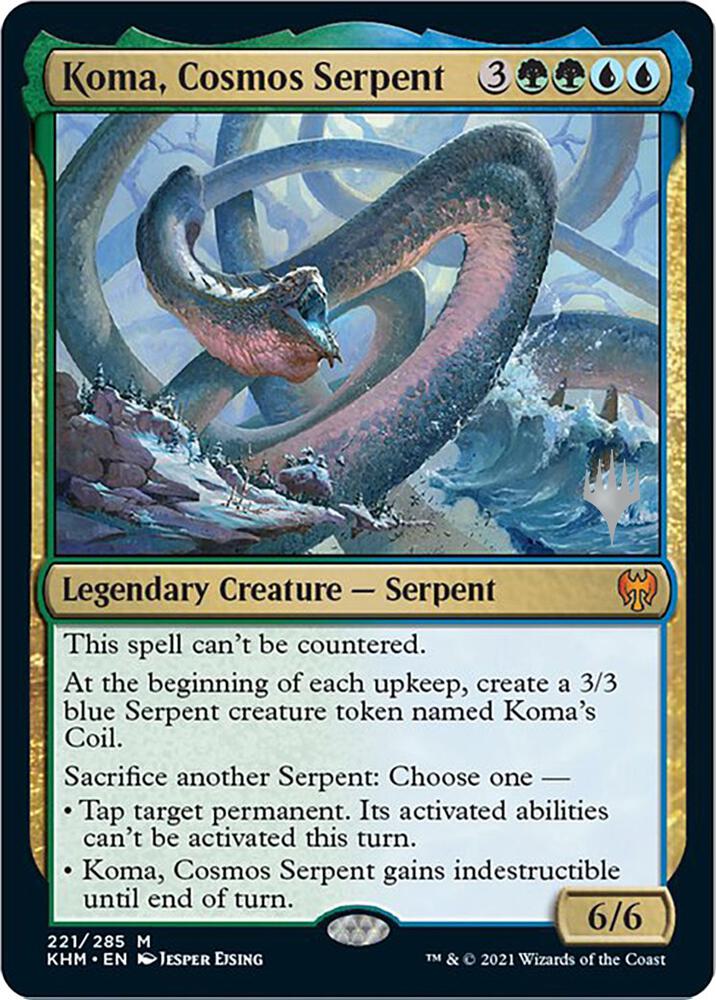Koma Cosmos Serpent 221 (Promo Pack: Kaldheim)  - Foil | Good Games Cannington