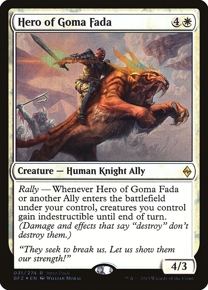 Hero of Goma Fada (Intro Pack) [Battle for Zendikar Promos] | Good Games Cannington