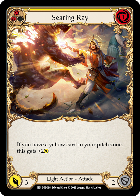 Searing Ray (Yellow) [DTD098] (Dusk Till Dawn)  Rainbow Foil | Good Games Cannington