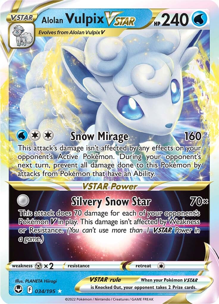 Alolan Vulpix VSTAR (034/195) [Sword & Shield: Silver Tempest] | Good Games Cannington