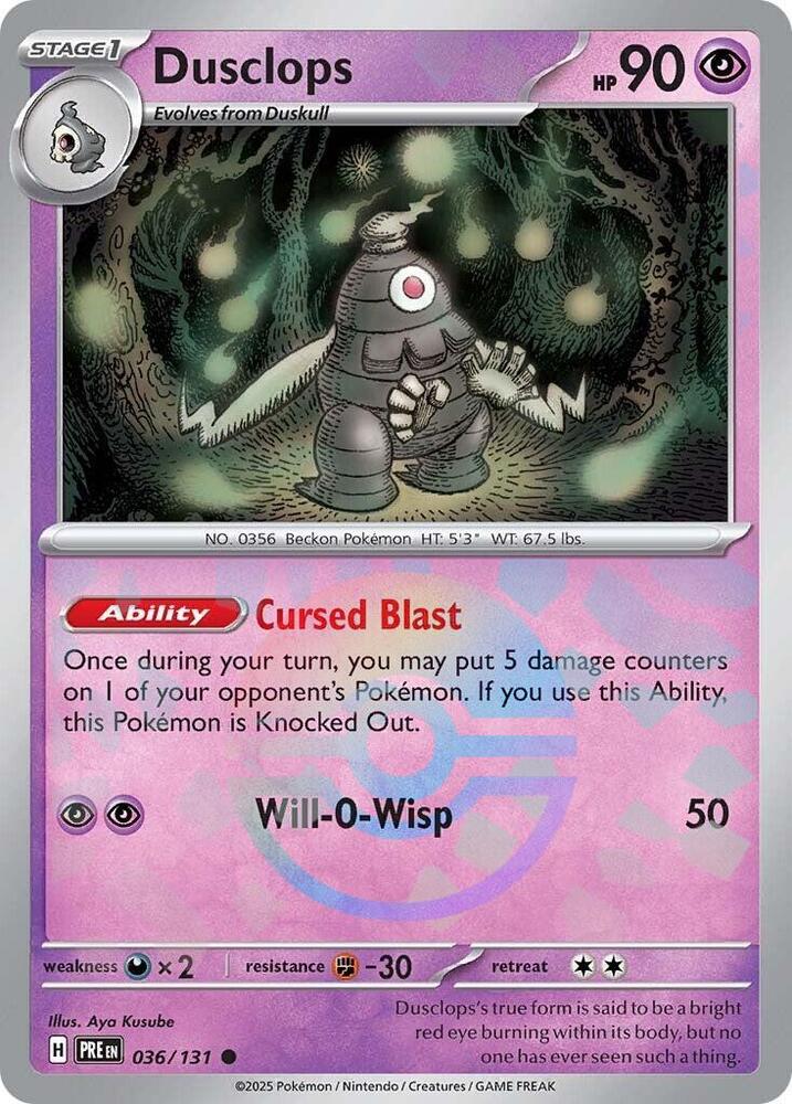 Dusclops (036/131) (Poke Ball Pattern) [Scarlet & Violet: Prismatic Evolutions] | Good Games Cannington