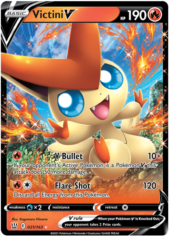 Victini V (021/163) [Sword & Shield: Battle Styles] | Good Games Cannington
