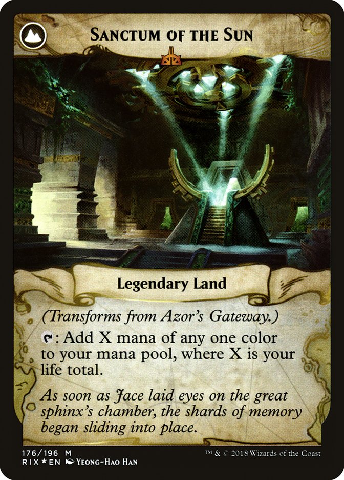 Azor's Gateway // Sanctum of the Sun [Rivals of Ixalan Prerelease Promos] | Good Games Cannington