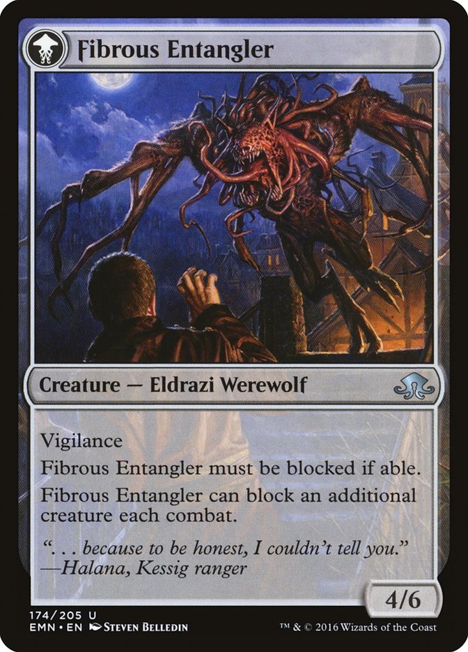 Tangleclaw Werewolf // Fibrous Entangler [Eldritch Moon] | Good Games Cannington