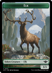 Treasure // Elk Double-Sided Token [Outlaws of Thunder Junction Tokens] | Good Games Cannington