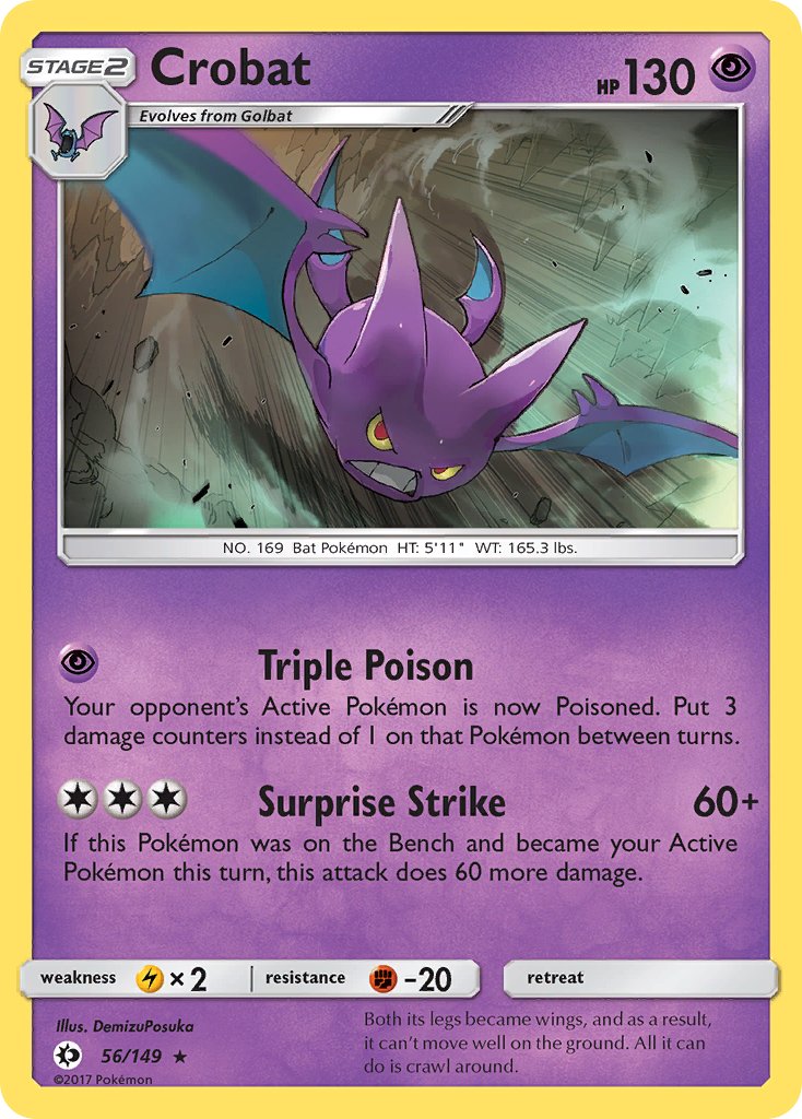 Crobat (56/149) (Prerelease Kit Exclusive) (Theme Deck Exclusive) [Sun & Moon: Base Set] | Good Games Cannington