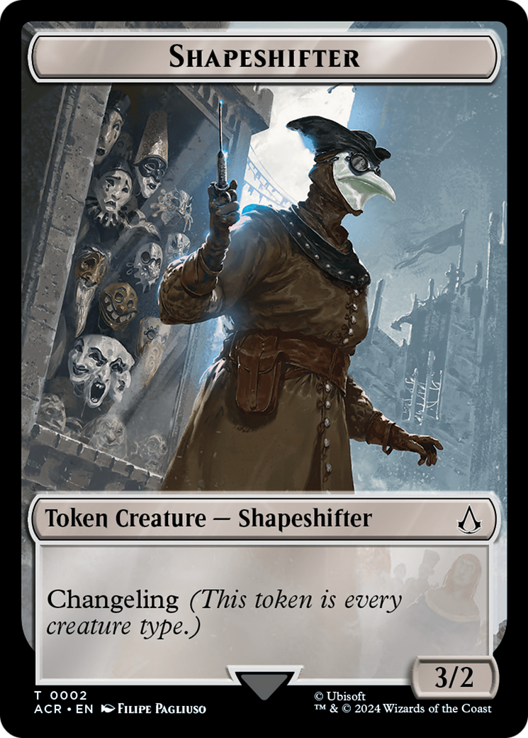Assassin // Shapeshifter Double-Sided Token [Assassin's Creed Tokens] | Good Games Cannington