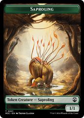 Saproling (Ripple Foil) // Emblem - Garruk, Apex Predator Double-Sided Token [Modern Horizons 3 Commander Tokens] | Good Games Cannington