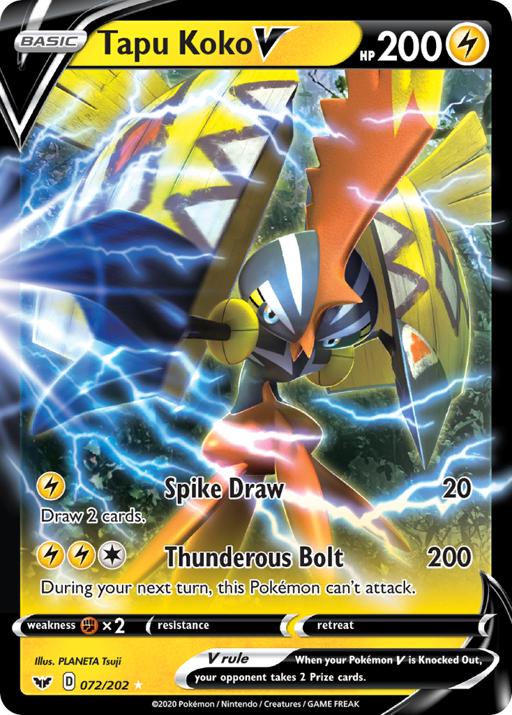 Tapu Koko V (072/202) [Sword & Shield: Base Set] | Good Games Cannington